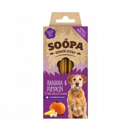 SOOPA PET Dental Sticks SENIOR banan dynia 4 szt